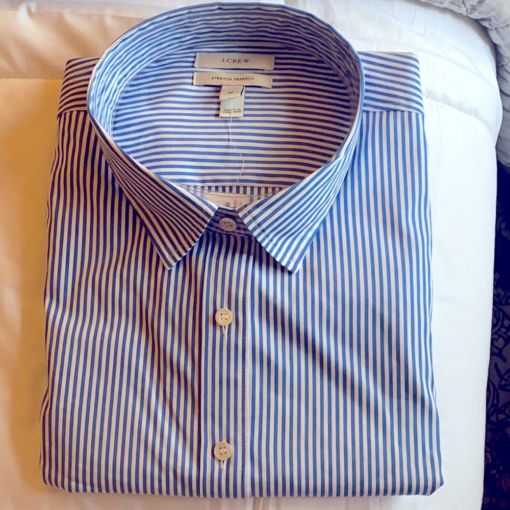 J. Crew stretch perfect long sleeve button down shirt. Never worn or tried on.